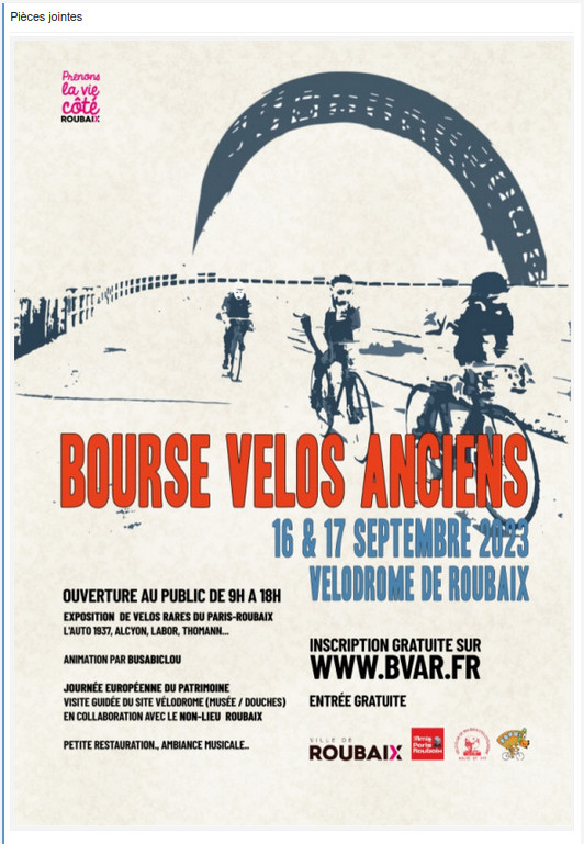 RETRO BIKE FAIR September 16 and 17, 2023 Velodrome Roubaix